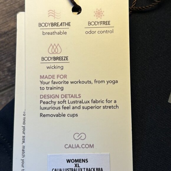 NEW CALIA Lustralux T-Back Bra Darker Ardosia Slate Heather Women's Size XL - Picture 11 of 12